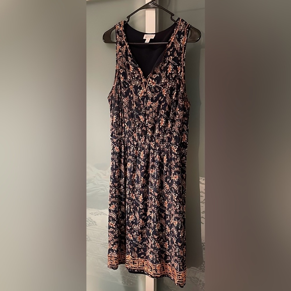 Floral Sleeveless Dress - Black and Pink